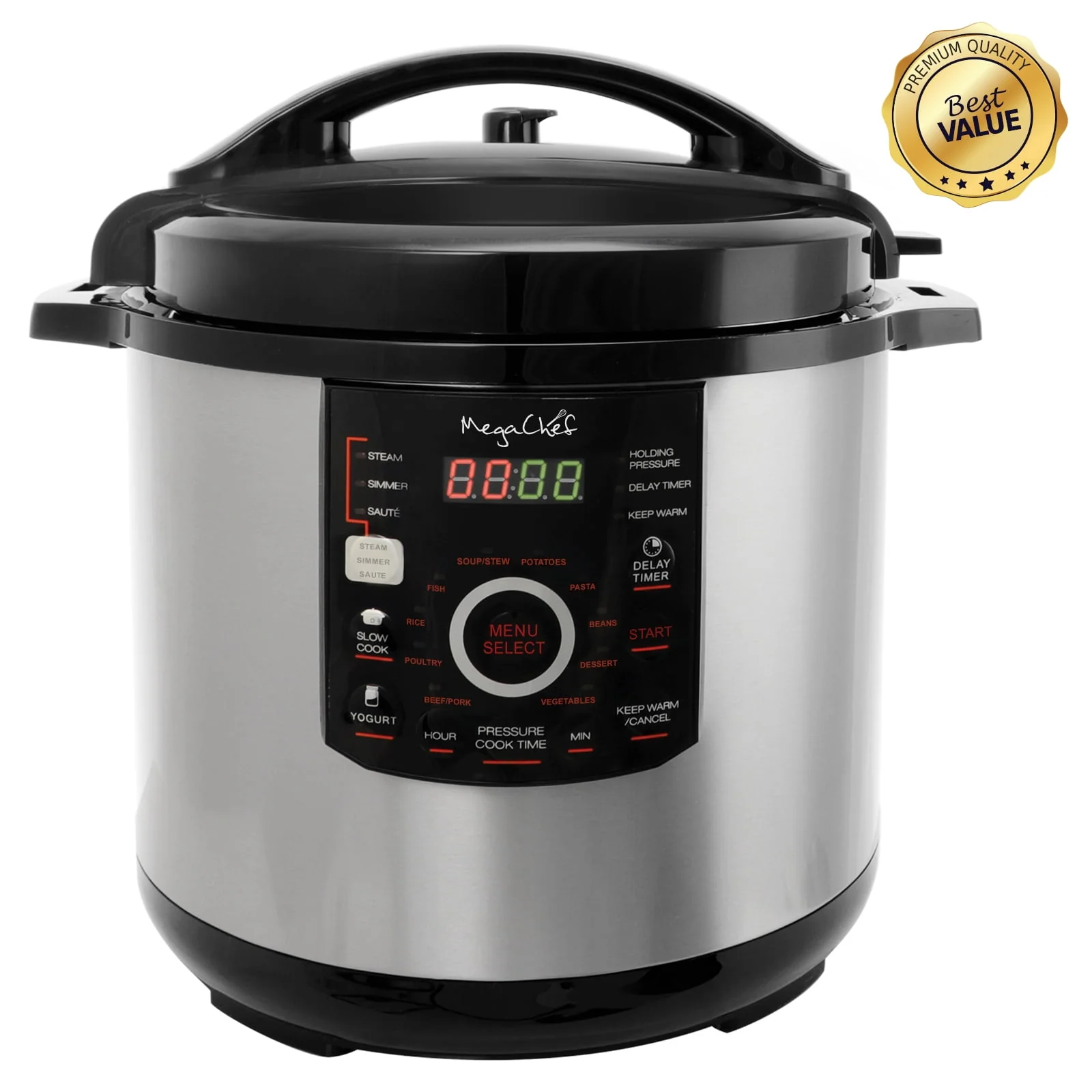 Megachef 12 Quart Pressure Cooker with 15 Presets