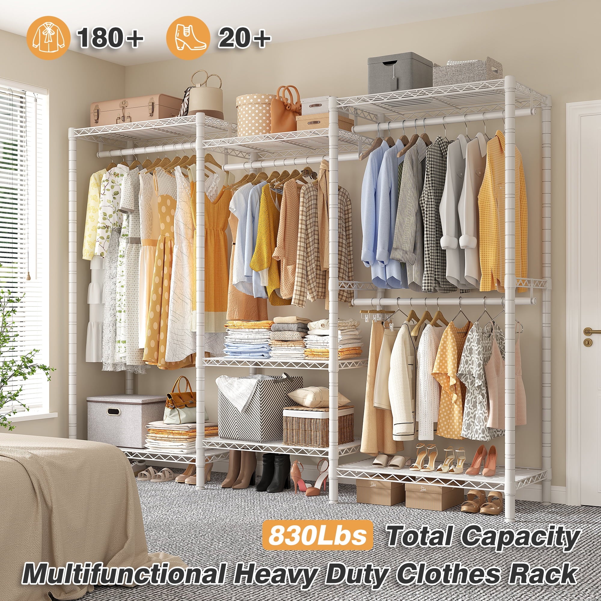 830LbsClothes Rack Heavy Duty Clothing Rack 77
