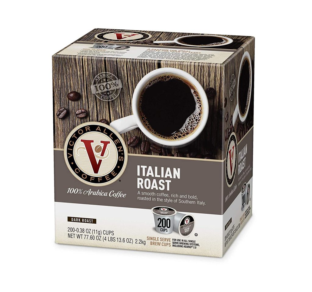 Victor Allen’s Coffee Italian Roast Dark, 200 Single Serve Pods, Keurig K-Cup Compatible