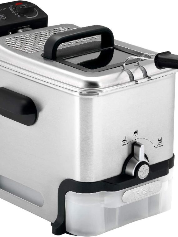 T-Fal Ultimate Steel Deep Fryer with Basket 3.5 Liter Oil and 2.6 Pound Food Capacity
