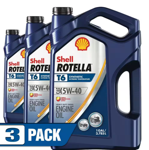 (3 pack) T6 Full Synthetic 5W-40 Diesel Engine Oil, 1 Gallon