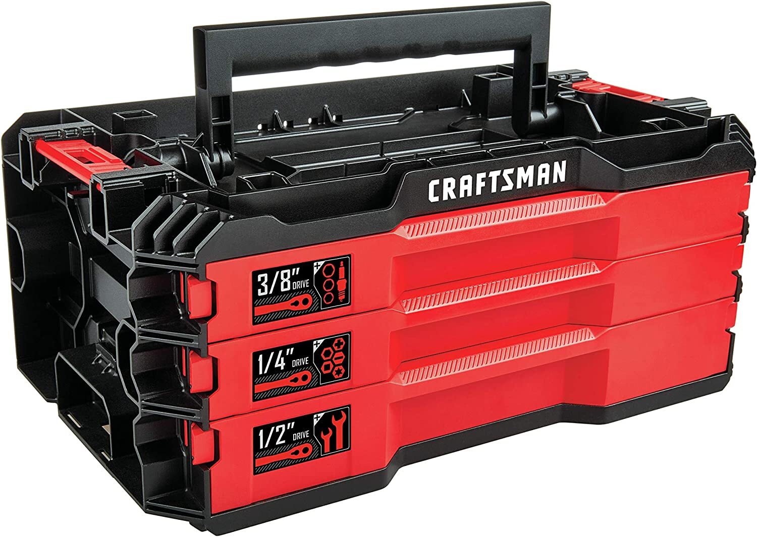 CRAFTSMAN Mechanics Tools Kit, 216-Piece with 3-Drawer Box, Chrome Finish, 72-Tooth Ratchets, 6-Point Sockets, VERSASTACK Compatible