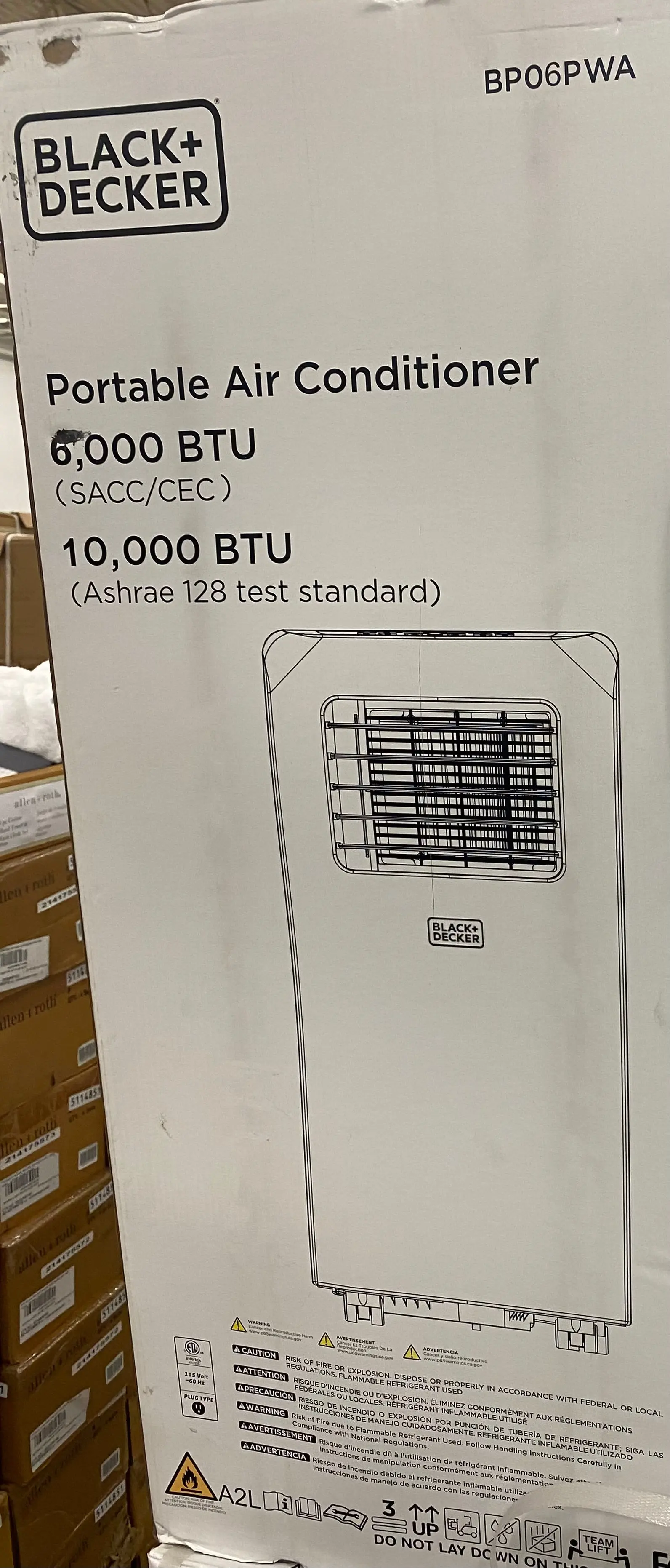 BLACK+DECKER 10,000 BTU Portable Air Conditioner with Remote Control, White