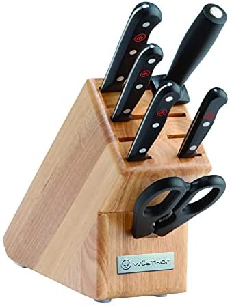 Wusthof 1095070703 Gourmet Knife Block Set, 7-Piece, Black