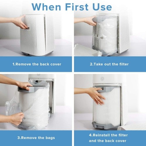 LEVOIT Air Purifier LV-H134 Replacement, H13 True HEPA and Activated Carbon Filters Set, LV-H134-RF, White