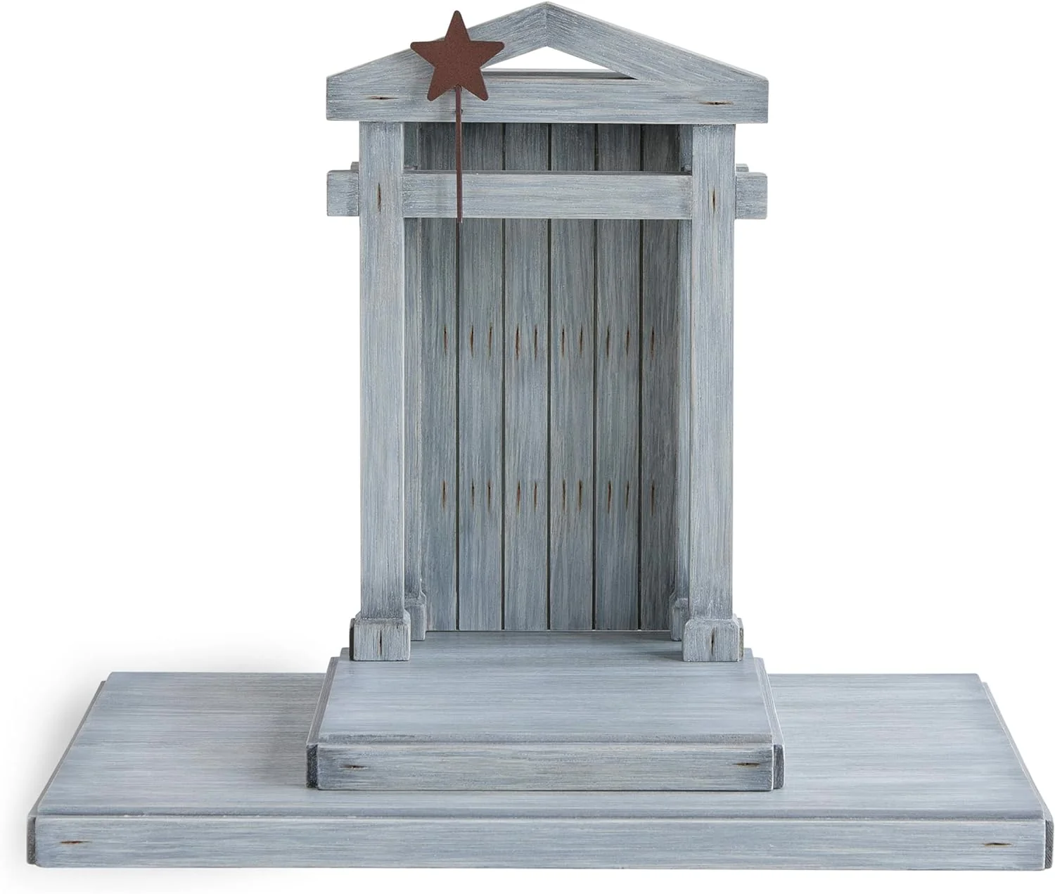 Willow Tree Crèche for The Classic Nativity, Four-Part Assembly Wood Backdrop Shelters Holy Family, Build a Holiday Tradition with Nativity Collection, Hand-Painted Accessory