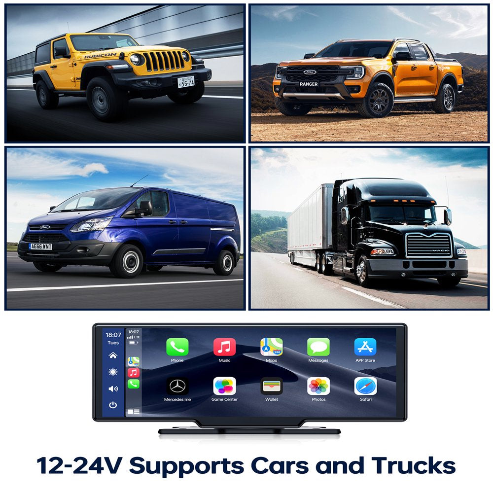 Lamtto 9.26′′ Wireless Car Stereo with Apple CarPlay & Android Auto, Voice Control, GPS, Backup Camera Support