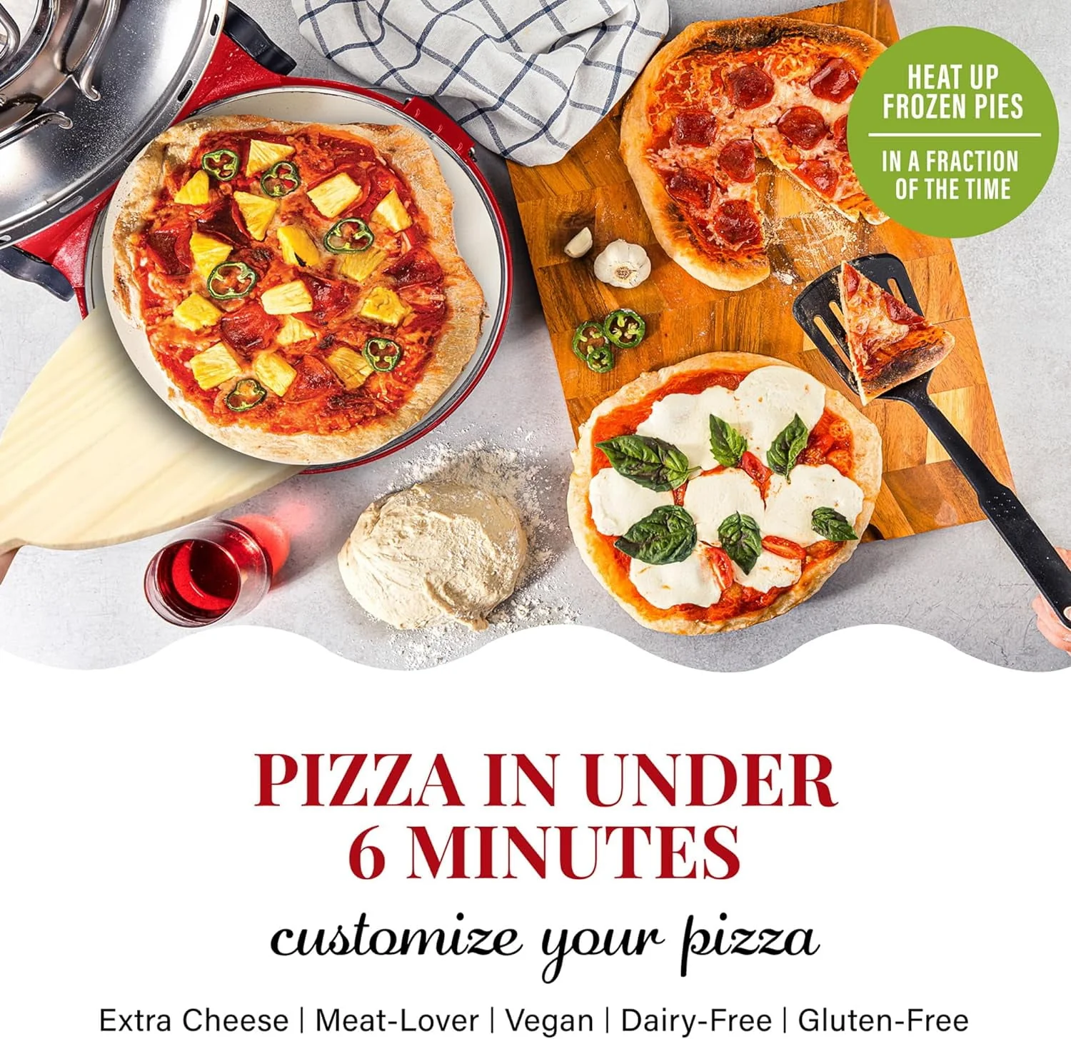 Piezano Pizza Oven & Grill Indoor Pizza Maker Machine Pizza Cooker 12