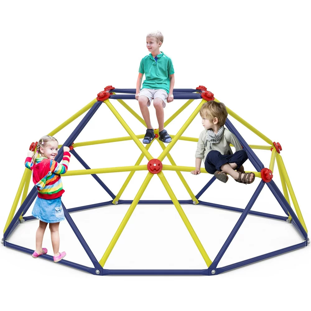 SESSLIFE 6ft Outdoor Kids Climbing Dome, Jungle Gym for Ages 3-5, 500lb Capacity, Weather-Resistant, Multi-Colored
