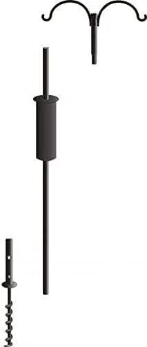 Birds Choice 2 Arm Topper Bird Feeder Pole Set with Squirrel Baffle