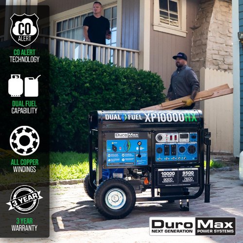 DuroMax XP10000HX 8000W/10000W Dual Fuel CO Alert Electric Start Generator New