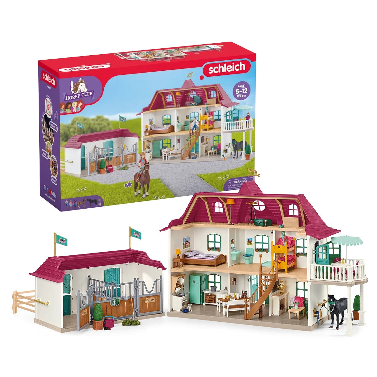 Schleich – Horse Club: Lakeside Country House & Stable with Accessories, 192 Pcs