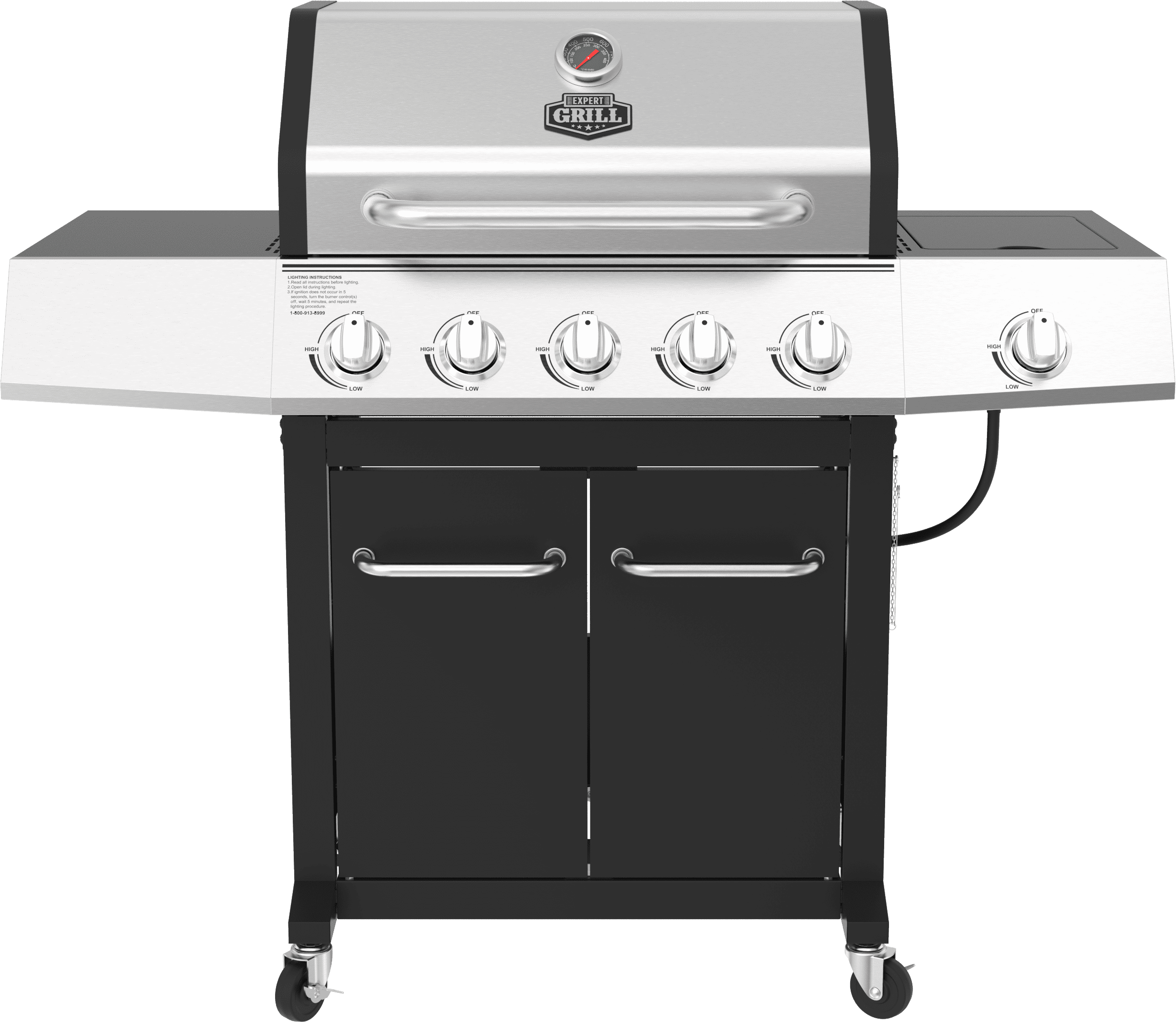Expert Grill 5 Burner Propane Gas Grill with Side Burner