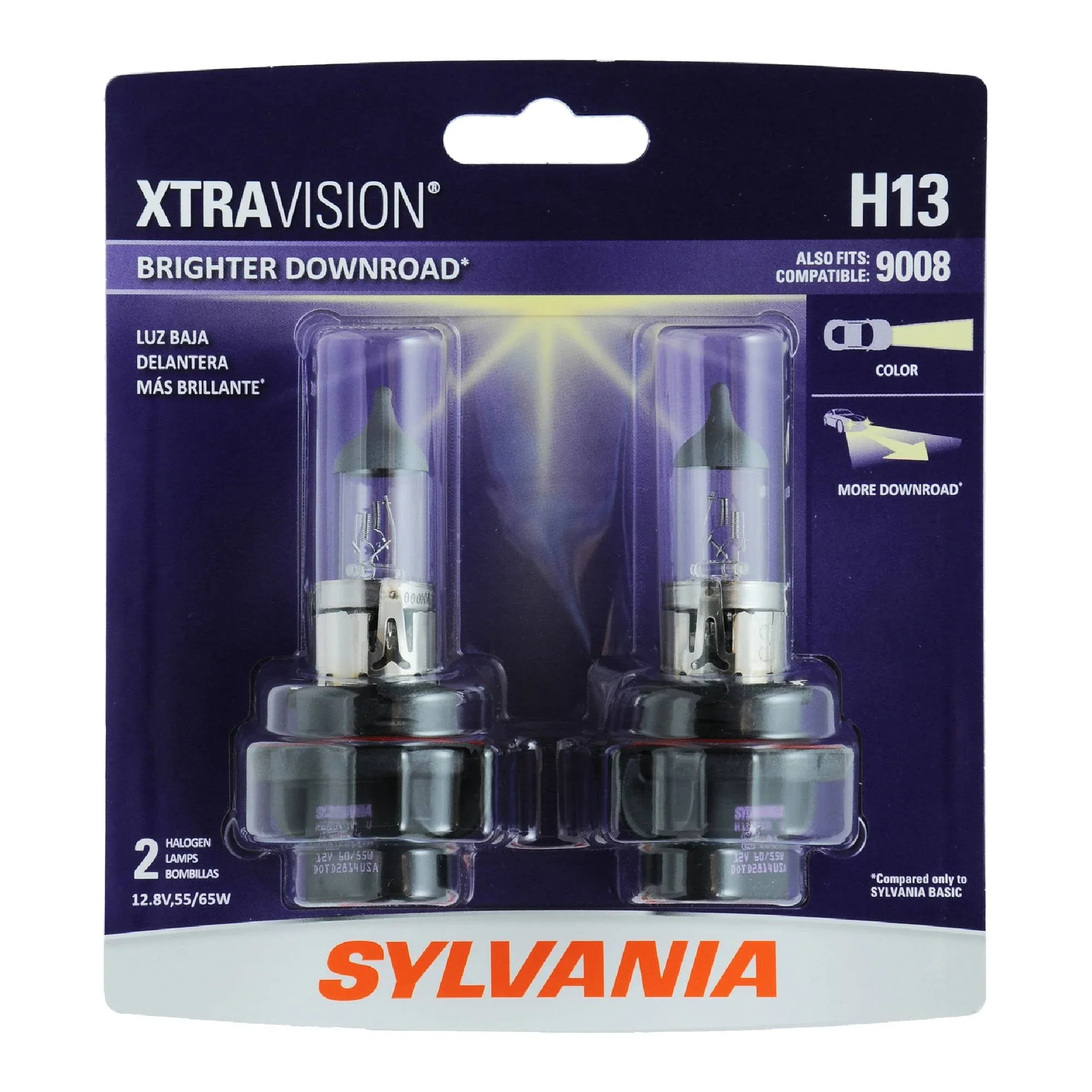 Sylvania H13 XtraVision Halogen Headlight Bulb (Pack of 2)