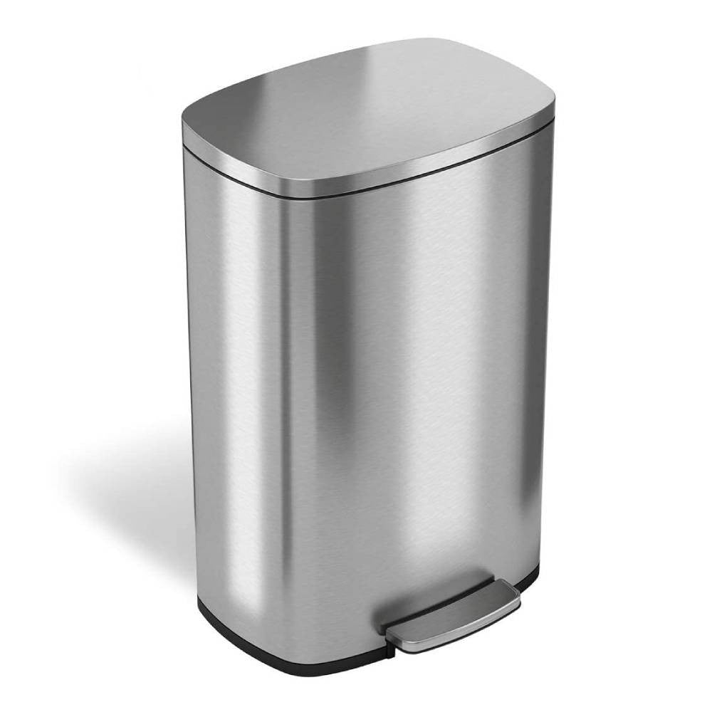 iTouchless SoftStep 13.2 gal Stainless Steel Step Kitchen Garbage Can