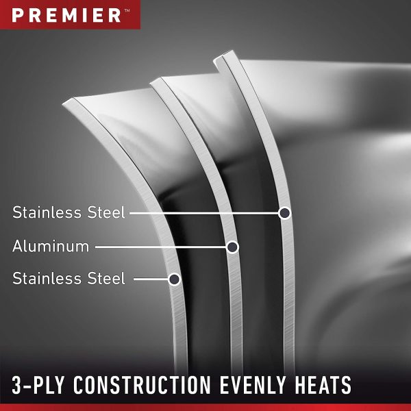 13-Piece Pots and Pans Set, Stainless Steel Kitchen Cookware with Stay-Cool Handles and Steamer Insert, Dishwasher Safe, Silver