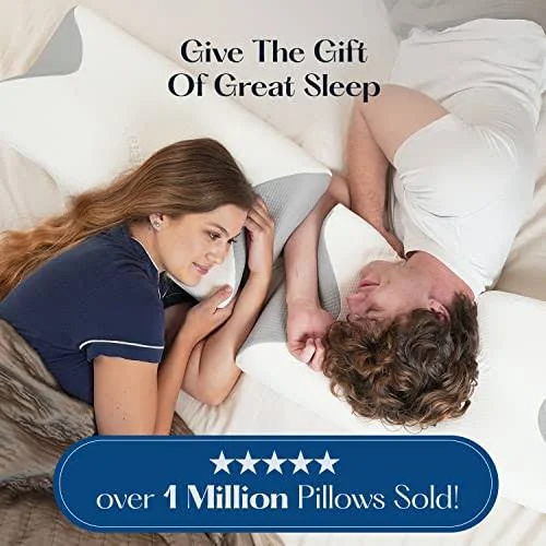 Sutera - Contour Memory Foam Pillow for Sleeping, Orthopedic Cervical Support for Neck, Shoulder and Back Pain Relief, Ergonomic Pillow for Side, Back