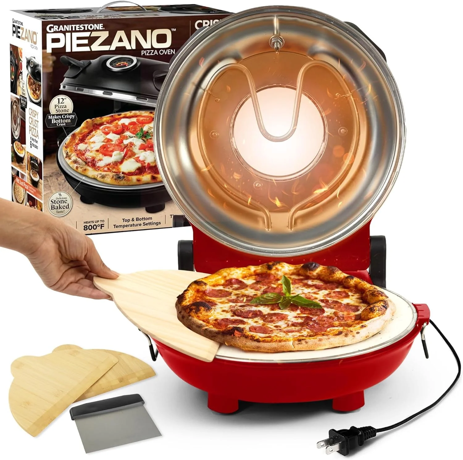 Piezano Pizza Oven & Grill Indoor Pizza Maker Machine Pizza Cooker 12