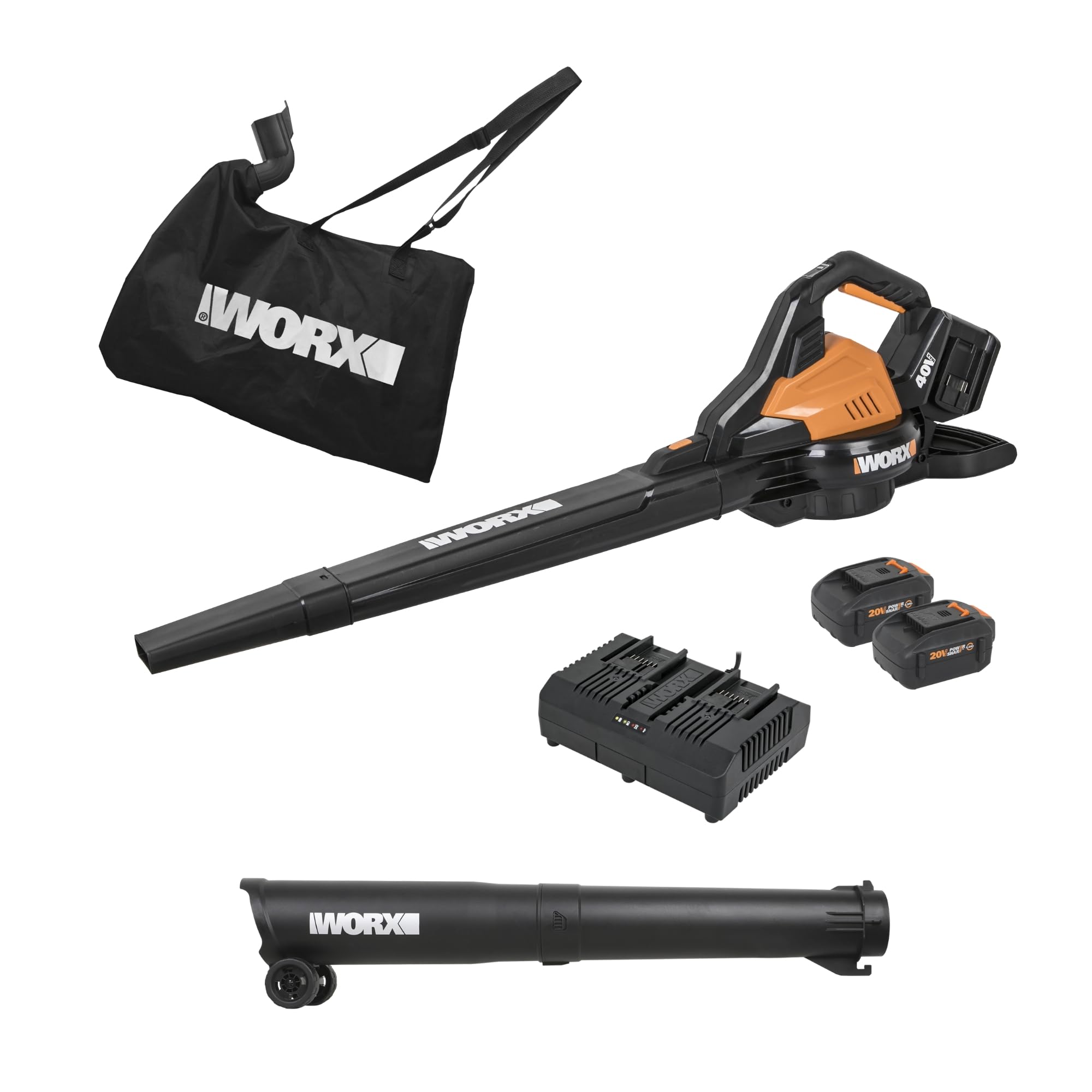 WORX Nitro WG583 40V Cordless 3-in-1 Leaf Blower/Vacuum/Mulcher, 210 MPH, Brushless Motor, Power Share Compatible