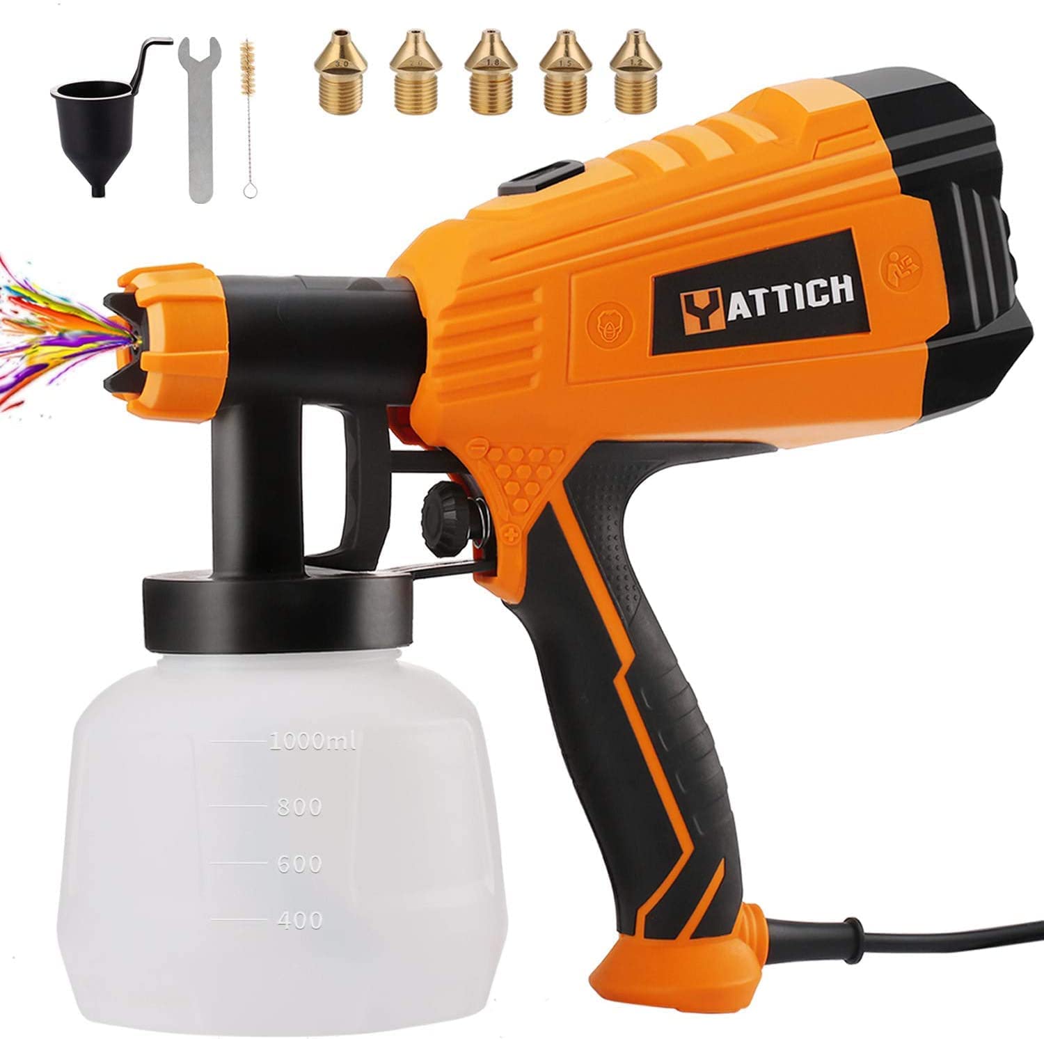 YATTICH Paint Sprayer, 700W High Power HVLP Spray Gun. YT-201
