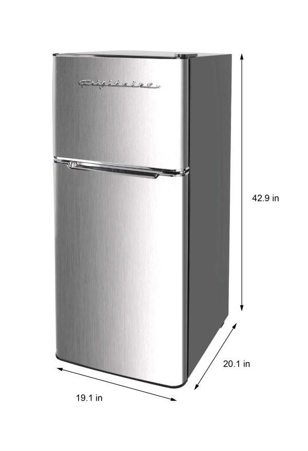 , 4.5 Cu. ft., 2 Door Compact Refrigerator-Chrome Trim, EFR451, Platinum