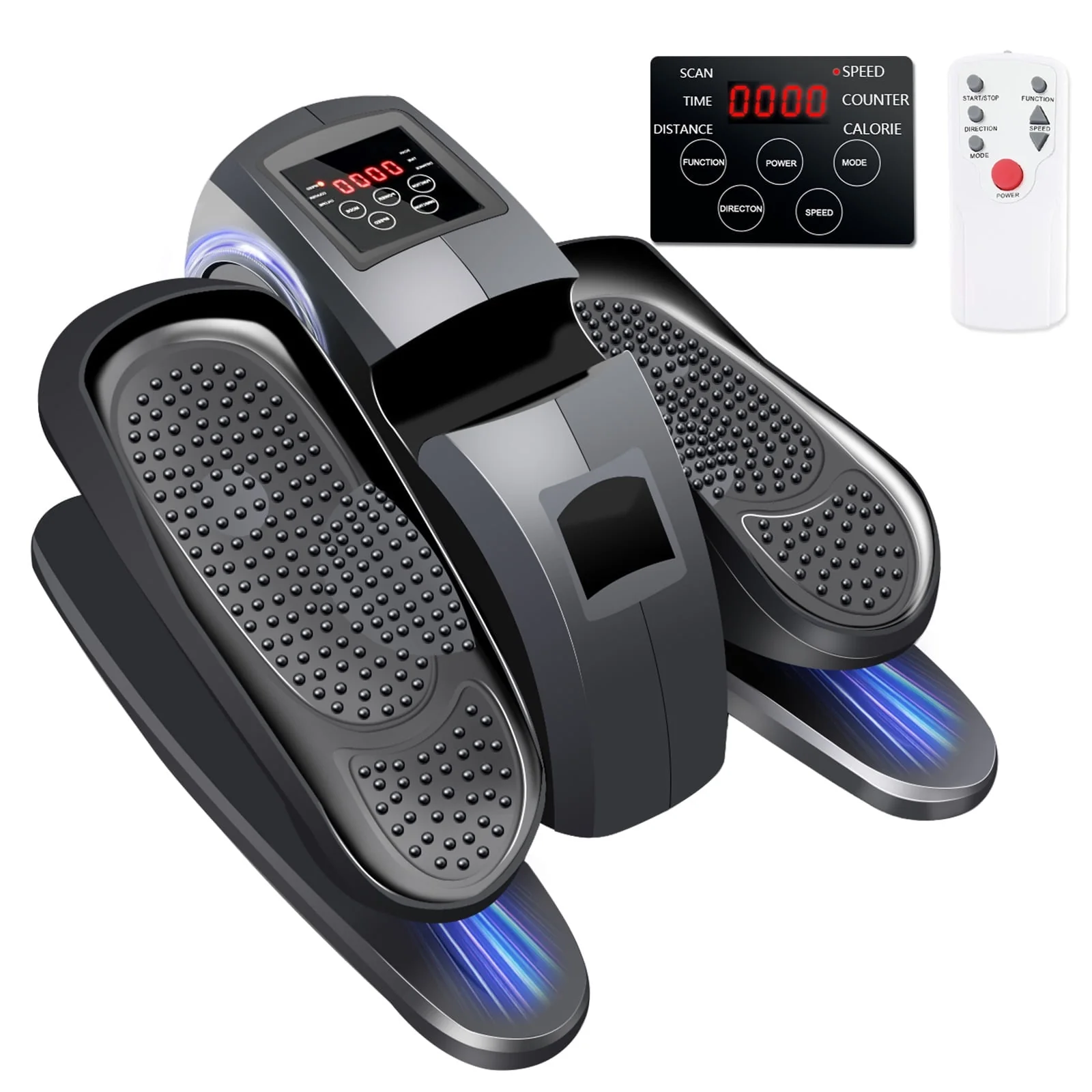 Under Desk Elliptical Machine, Leg Exerciser for Seniors Fully Assembled, Quiet & Portable Electric Seated Pedal Exerciser Adjustable Speeds with Remote Control