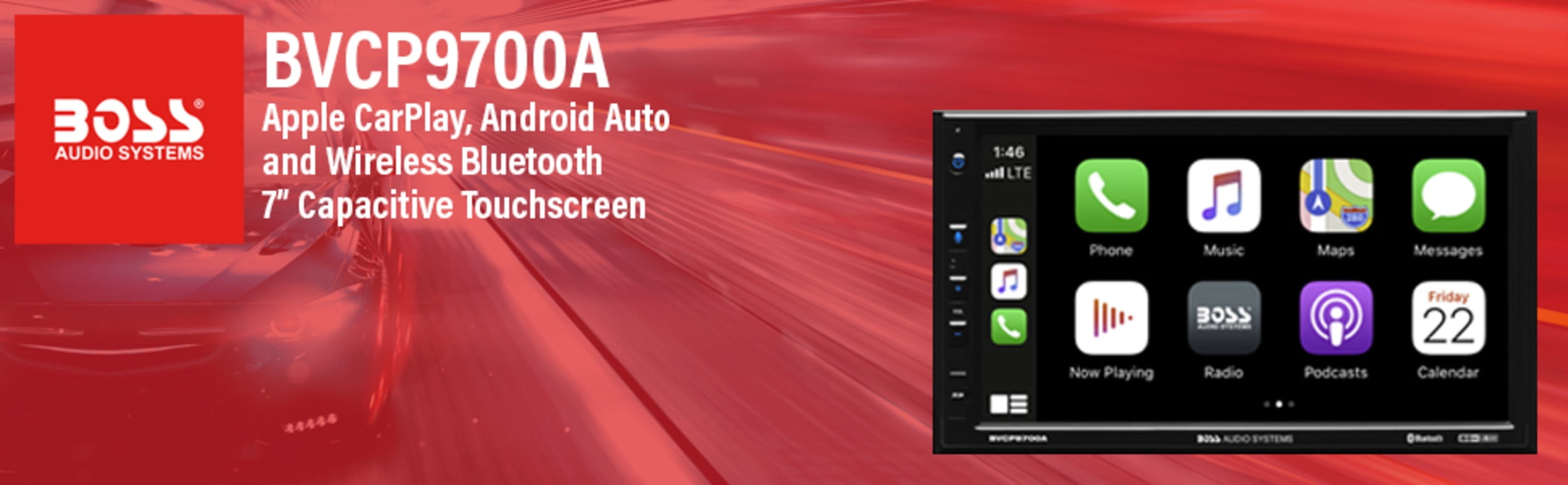 BOSS Audio BVCP9700A 7′′ Touchscreen Car Stereo with Apple CarPlay & Android Auto