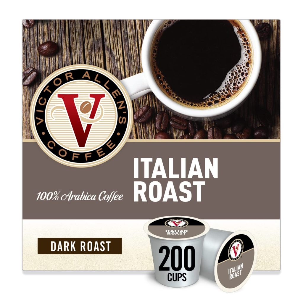 Victor Allen’s Coffee Italian Roast Dark, 200 Single Serve Pods, Keurig K-Cup Compatible