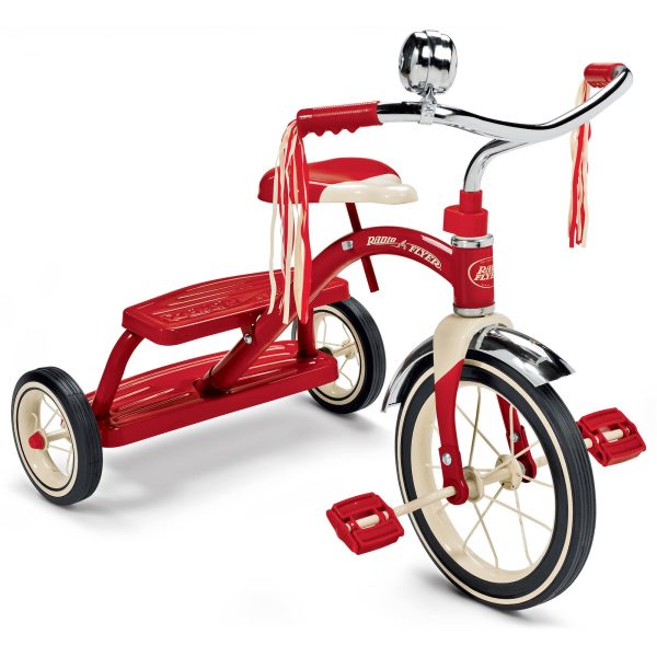 , Classic Red Dual Deck Tricycle, 12  Front Wheel, Red