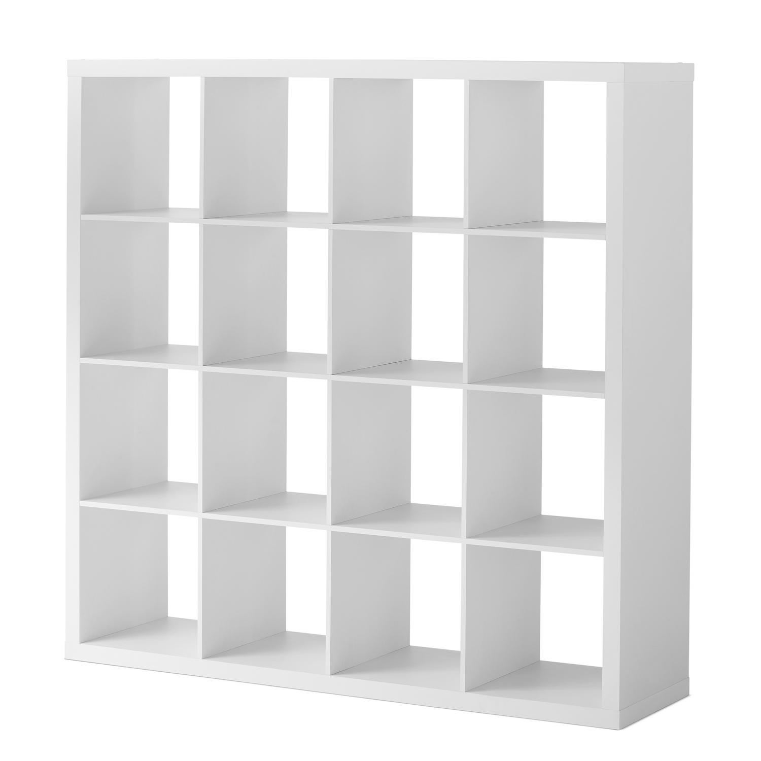 Better Homes and Gardens 16-Cube Storage Organizer, White Texture