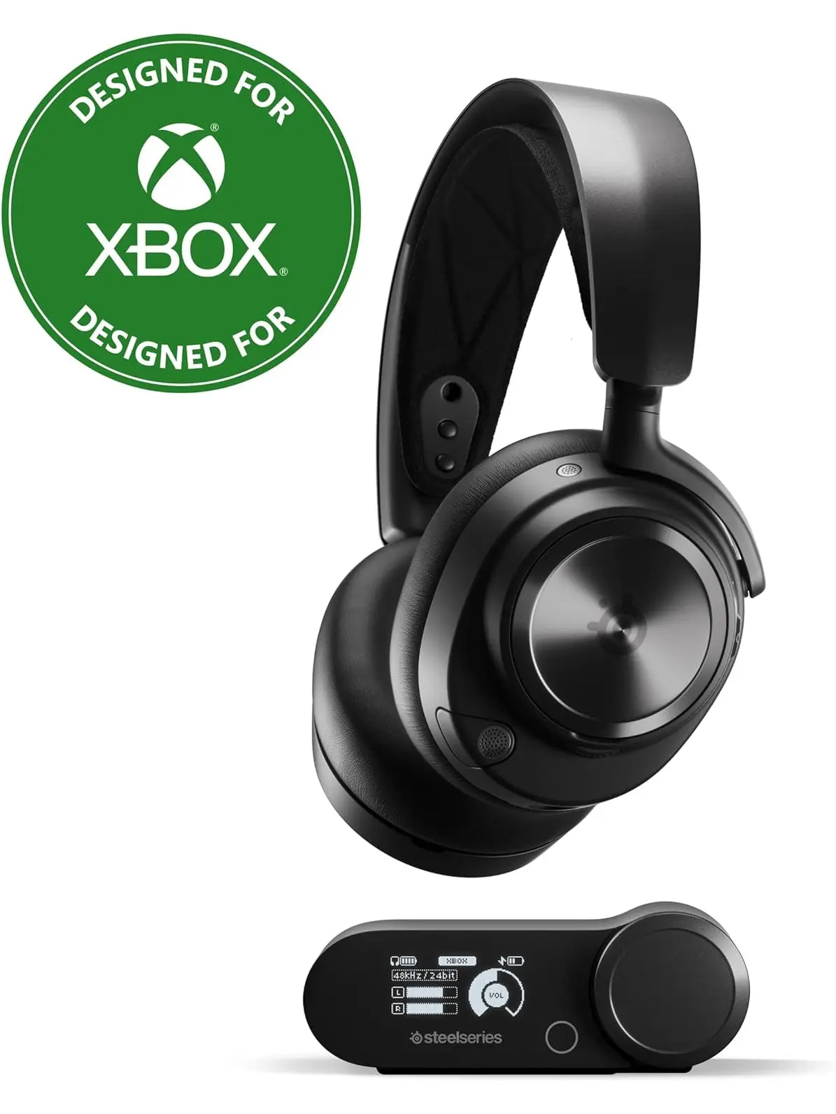 SteelSeries Arctis Nova Pro Wireless Xbox Multi-System Gaming Headset - Premium Hi-Fi Drivers - Active Noise Cancellation Infinity Power System - Stealth Mic - Xbox, PC, PS5, PS4, Switch, Mobile