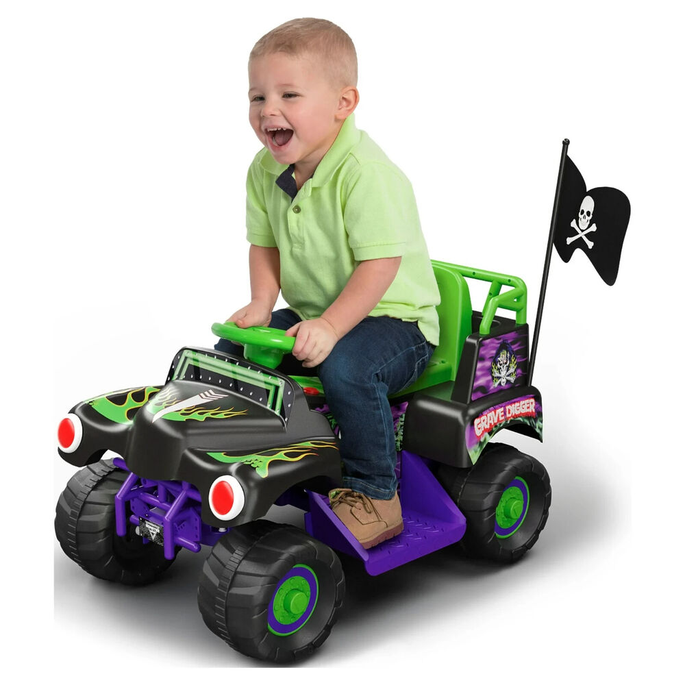 6 Volt Grave Digger Ride on Car Monster Truck Graphics for Boys & Girls