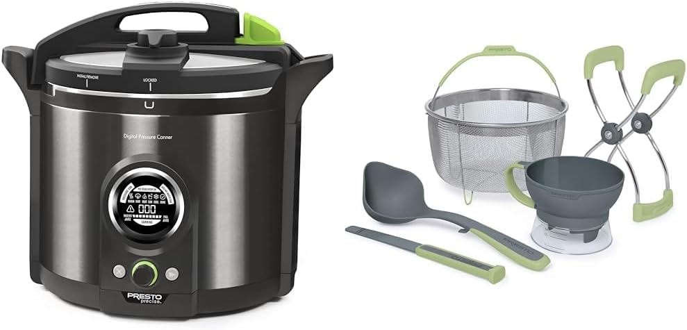 Presto 12-Quart Programmable Electric Pressure Canner, Stainless Steel, Black Finish