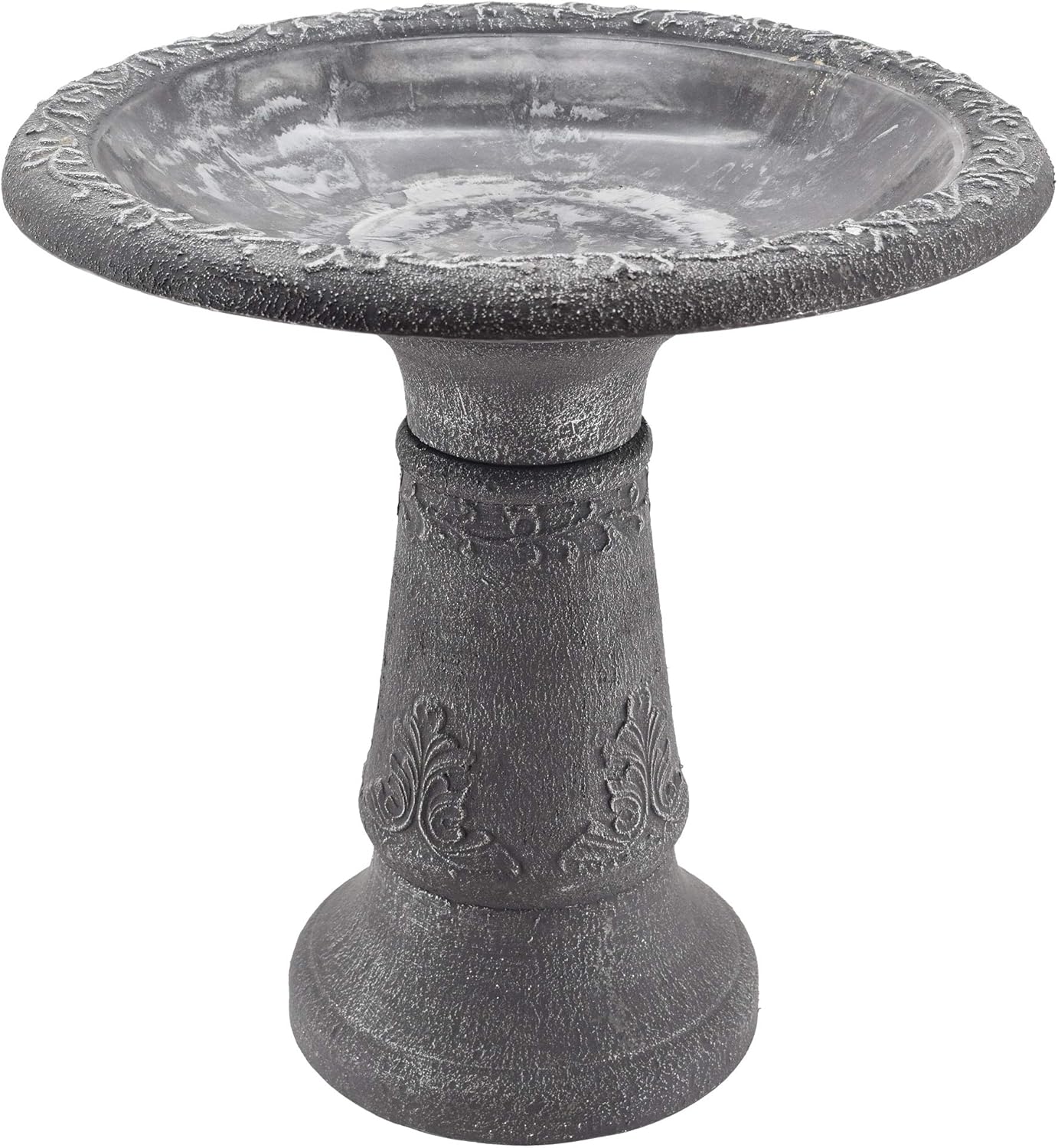 Arcadia Garden Products BB05 Stone Fiberclay Birdbath 19.5x10.25x20.5, Grey