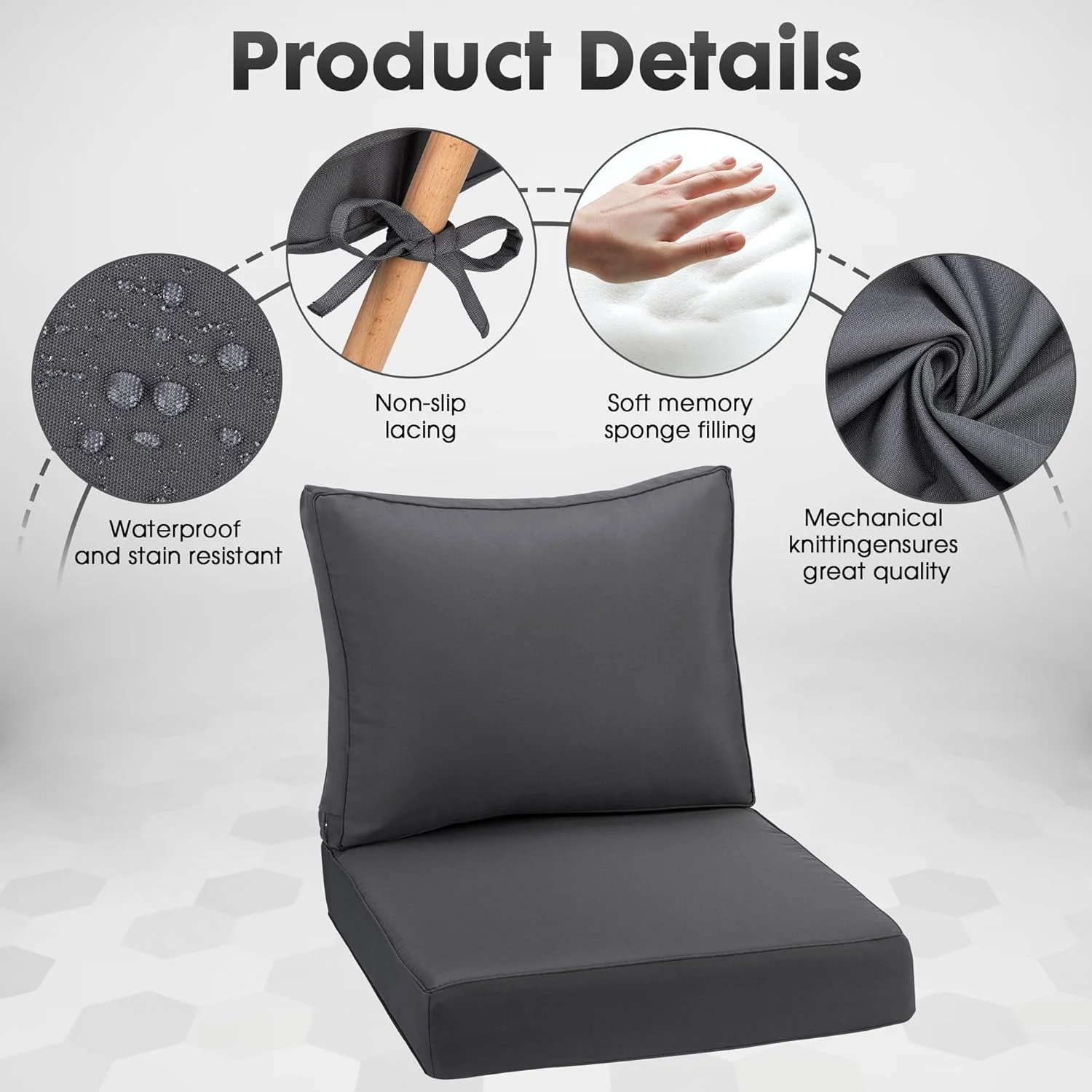 Outdoor Deep Seating Cushion Set, 24