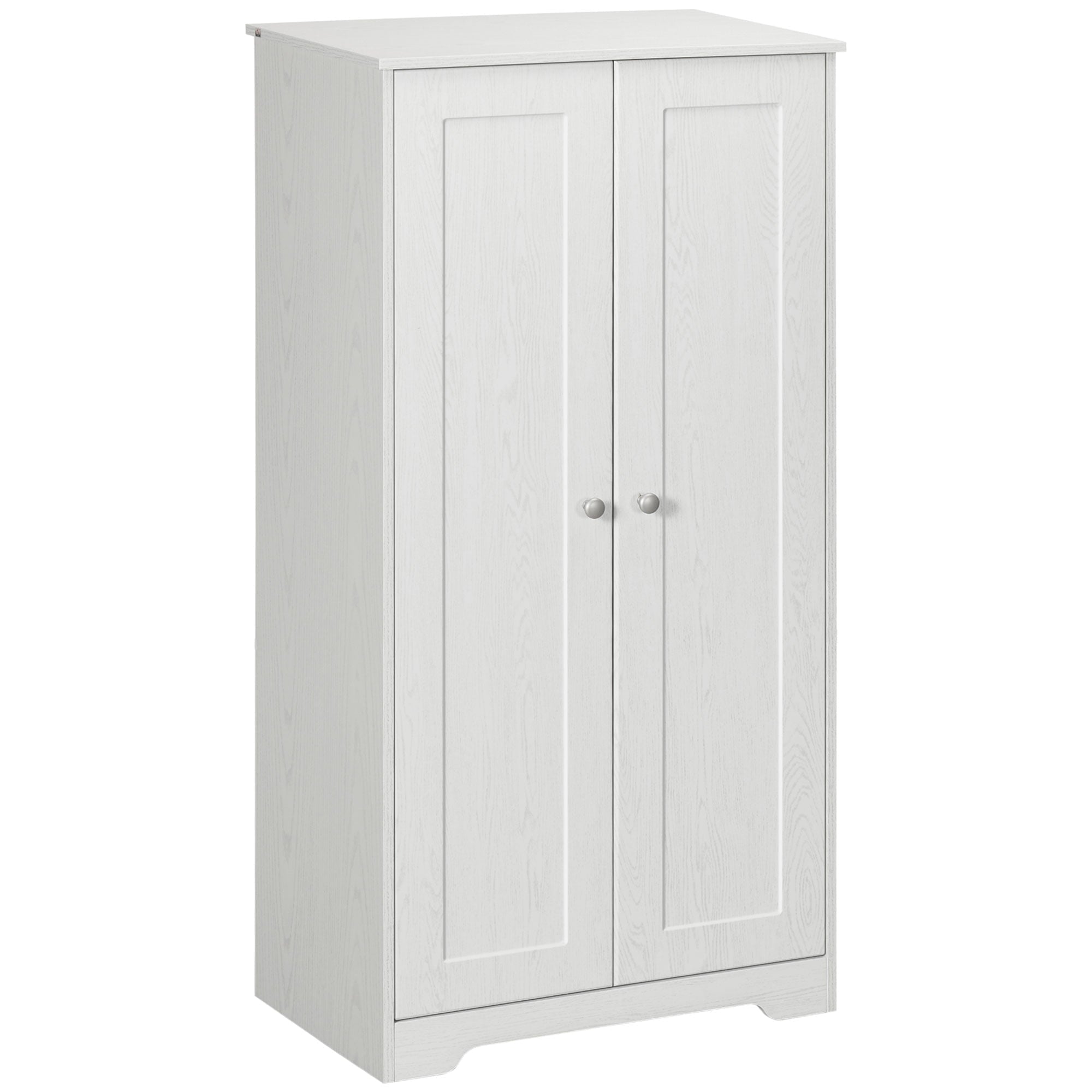 HOMCOM Kitchen Pantry, Freestanding Cupboard with Adjustable Shelves White