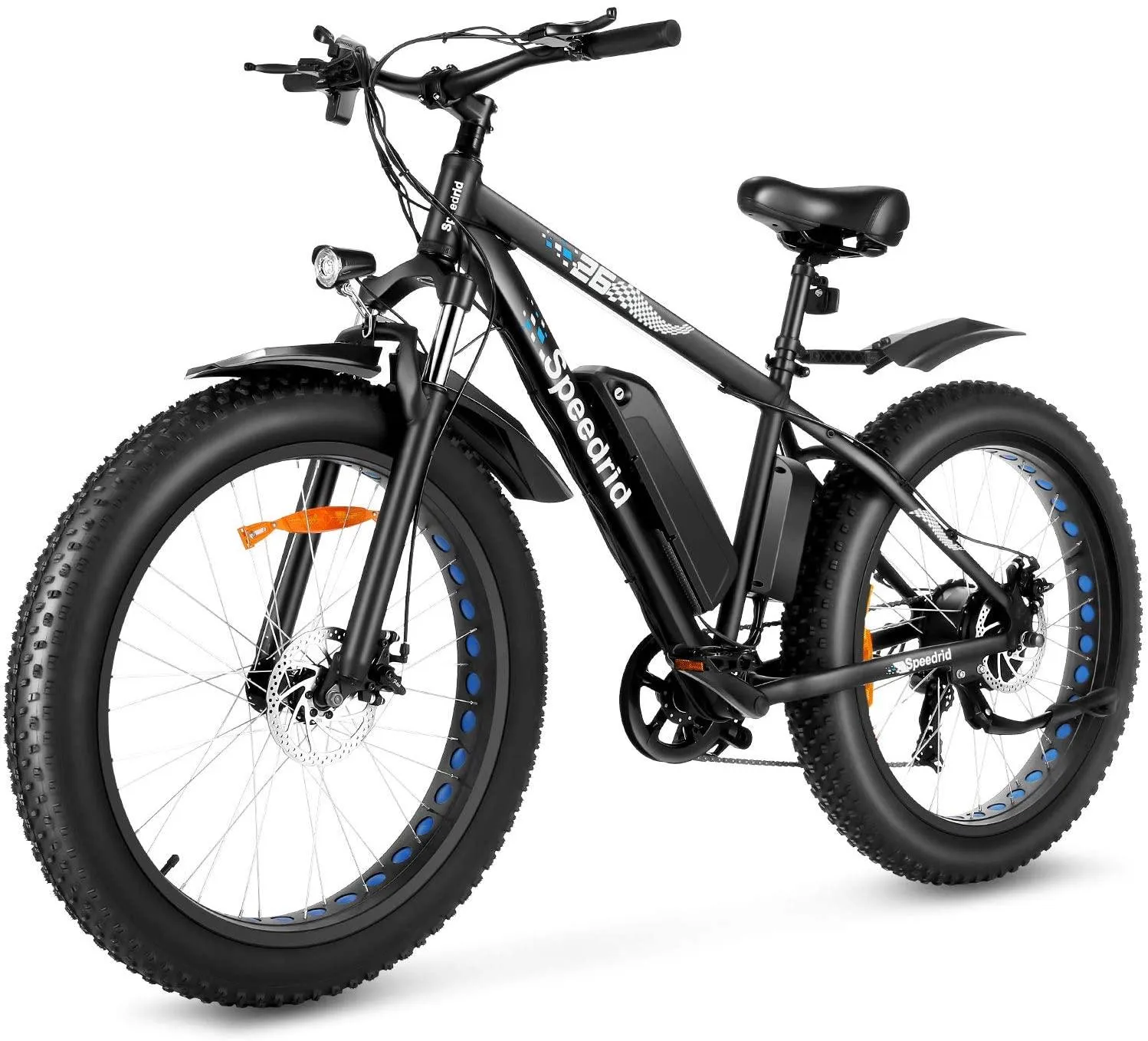 Speedrid Electric Bike 48V 500W Fat Tire Electric Bike Snow Bike 26′′ 4.0, 48V 10Ah Removable Battery and Professional 7 Speed