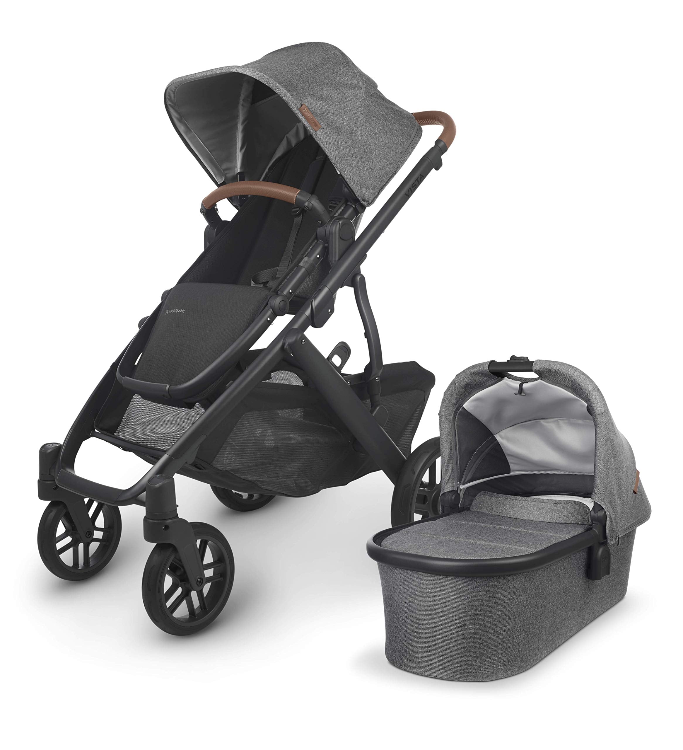 UPPAbaby Vista V2 Stroller & Mesa Max Car Seat Bundle, Charcoal – All-Wheel Suspension, Mesh Panels, Safety Features
