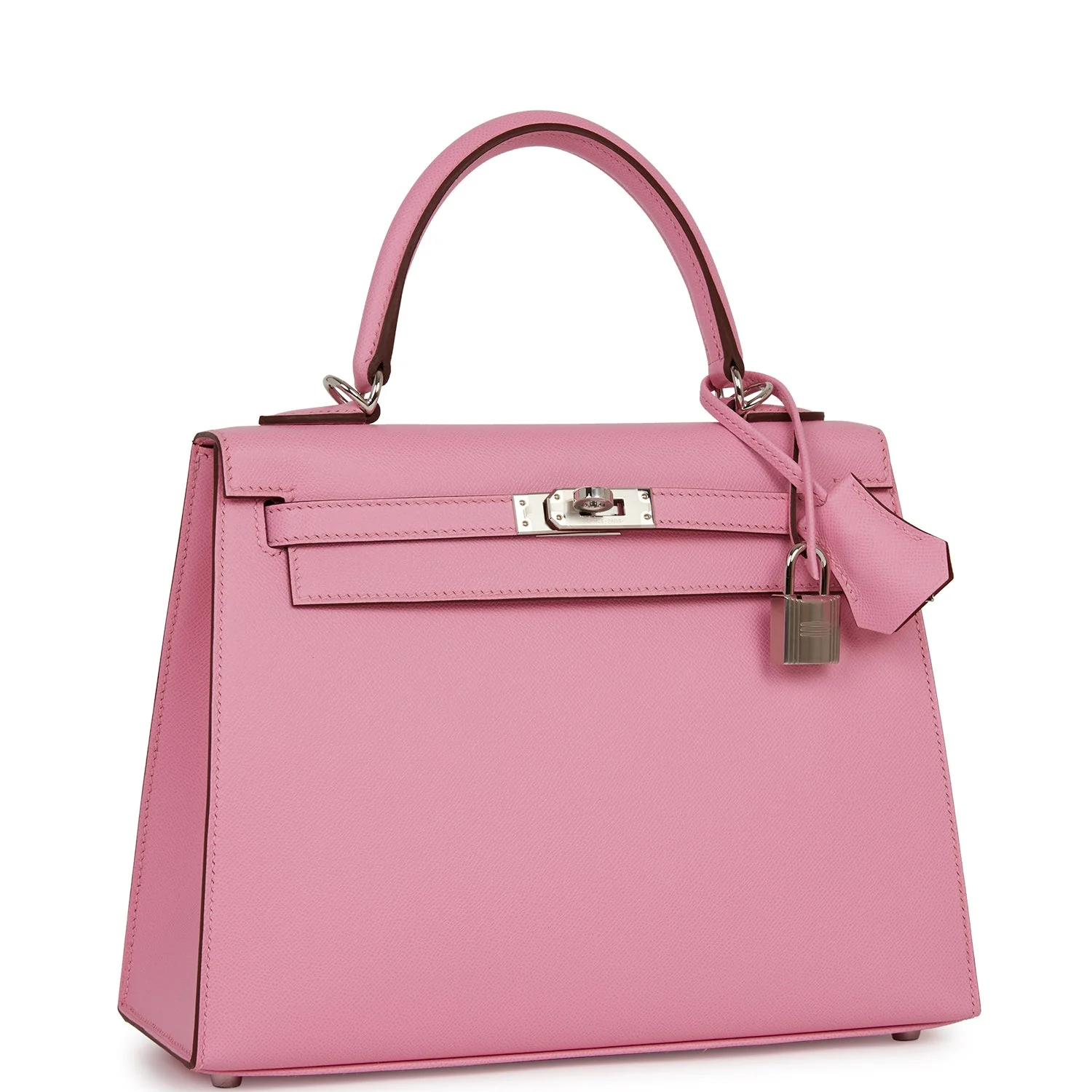 Replicate Hermes Kelly Sellier 25 Pink 5P Verso Madame Palladium Hardware(1:1 replica)