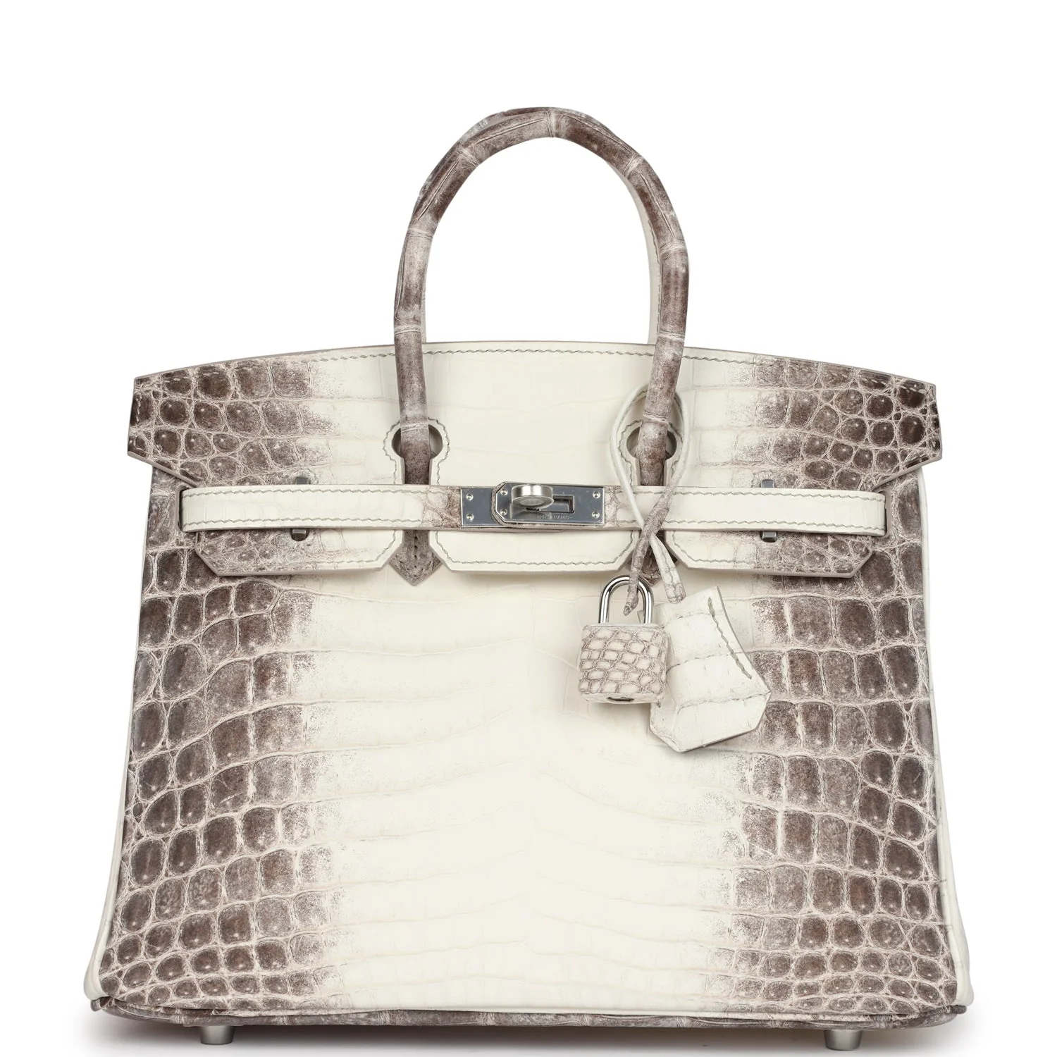 Replicate Hermes Birkin 25 Himalaya Niloticus Crocodile Palladium Hardware(1:1 replica)