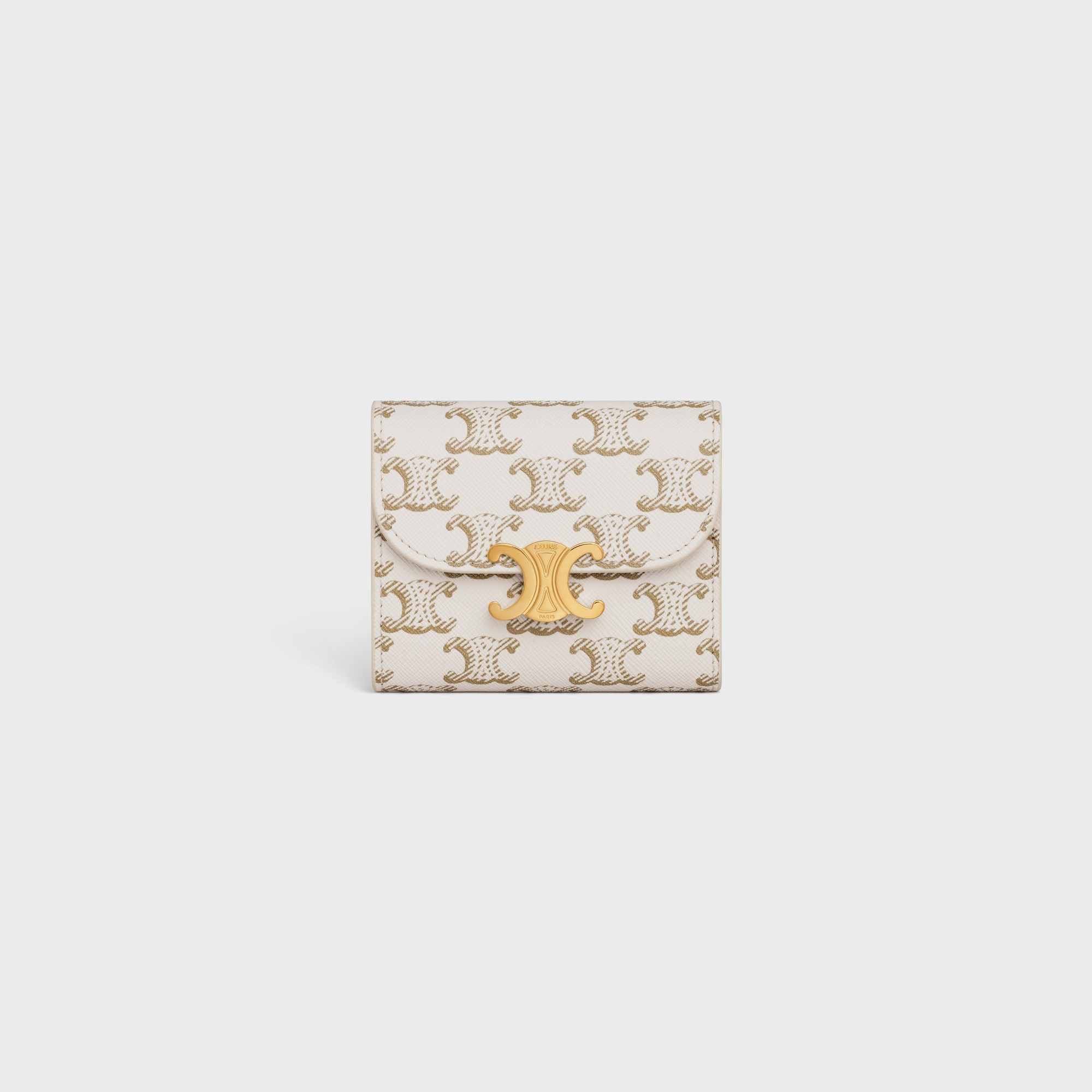 Replicate SMALL FLAP WALLET TRIOMPHE IN TRIOMPHE CANVAS TAN(1:1 replica)