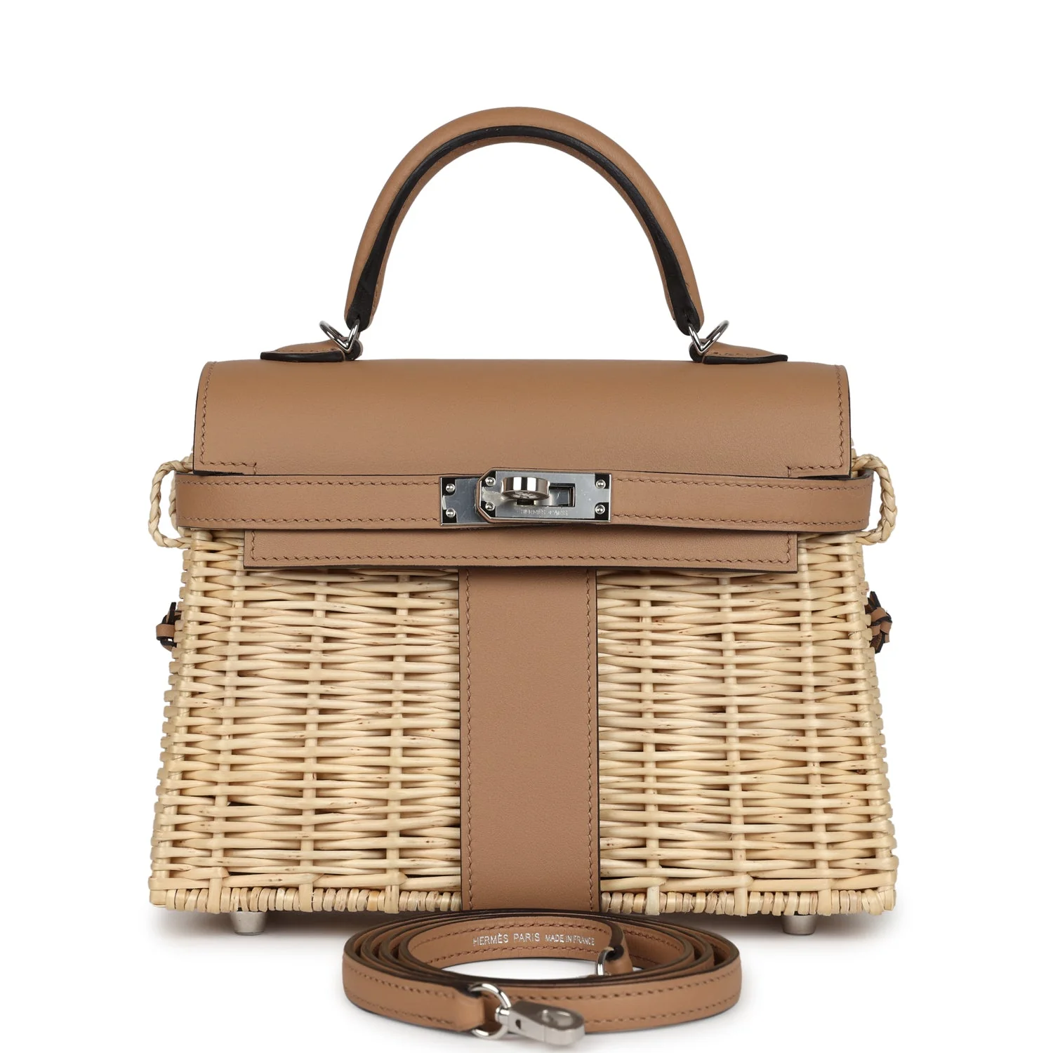 Replicate Hermes Mini Picnic Kelly 20 Chai Swift Palladium Hardware(1:1 replica)