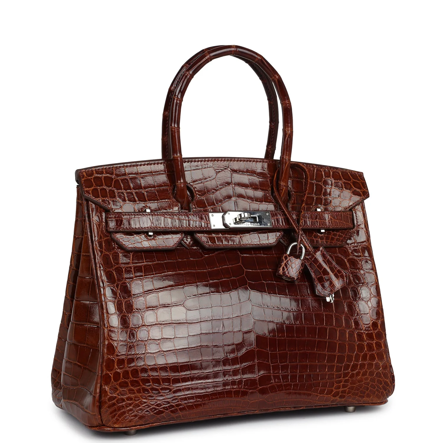 Replicate Hermes Birkin 30 Miel Shiny Niloticus Crocodile Palladium Hardware(1:1 replica)