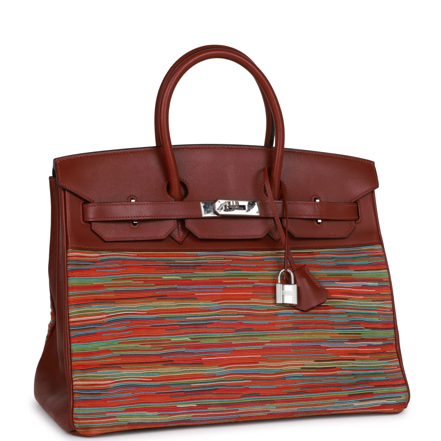 Replicate Hermes Birkin 35 Vibrato Rouge H Boxcalf Palladium Hardware(1:1 replica)