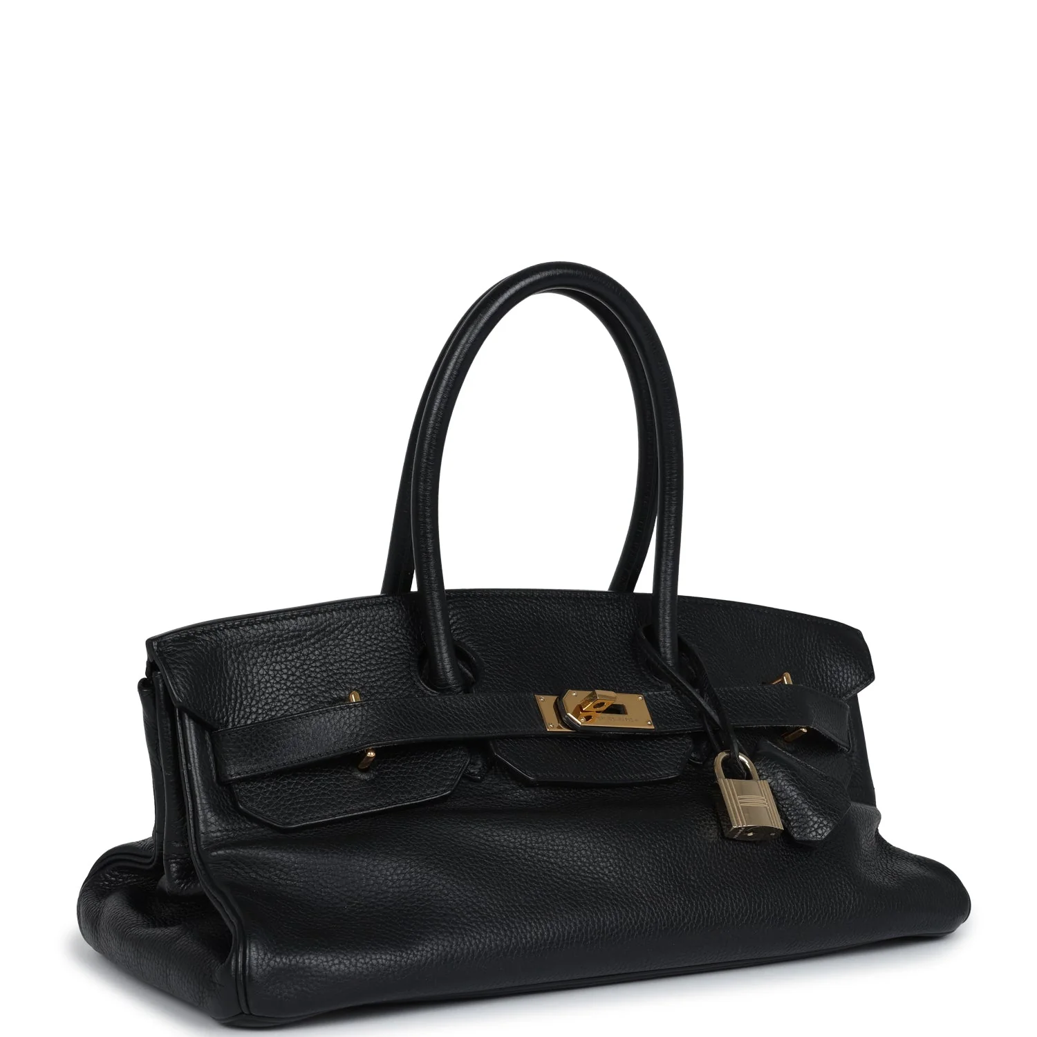 Replicate Hermes Shoulder Birkin 42 JPG Black Clemence Gold Hardware(1:1 replica)