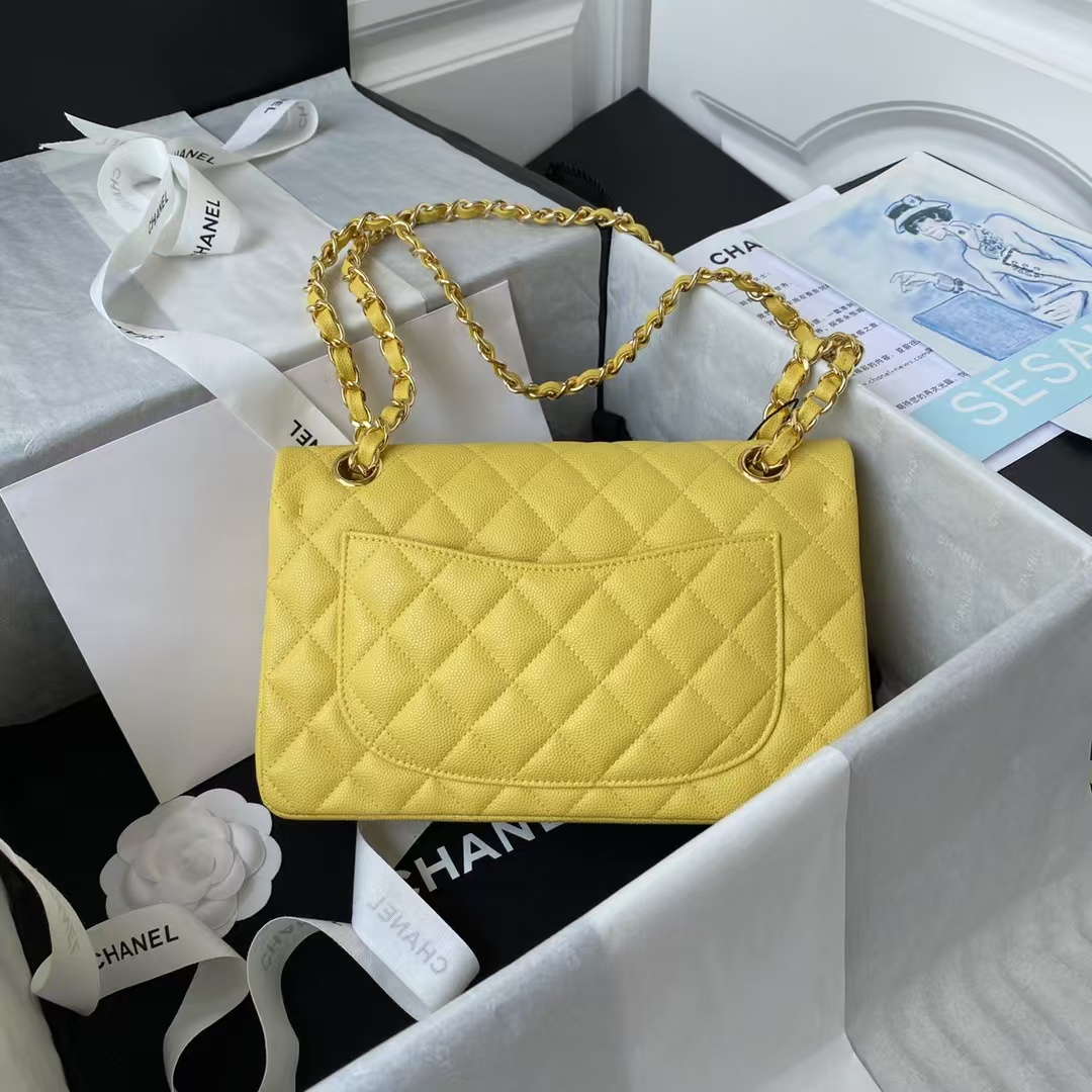 Replicate Chanel Small Classic Handbag Caviar Gold Hardware(1:1 replica)