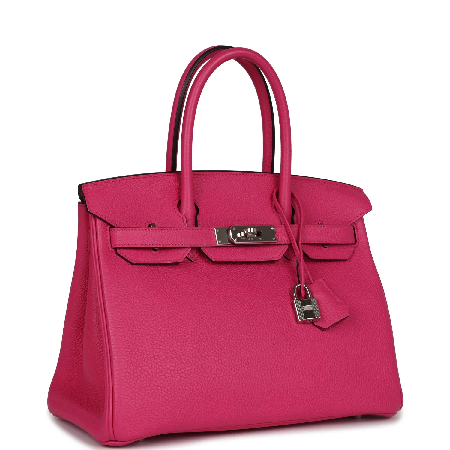 Replicate Hermes Birkin 30 Rose Shocking Clemence Palladium Hardware(1:1 replica)