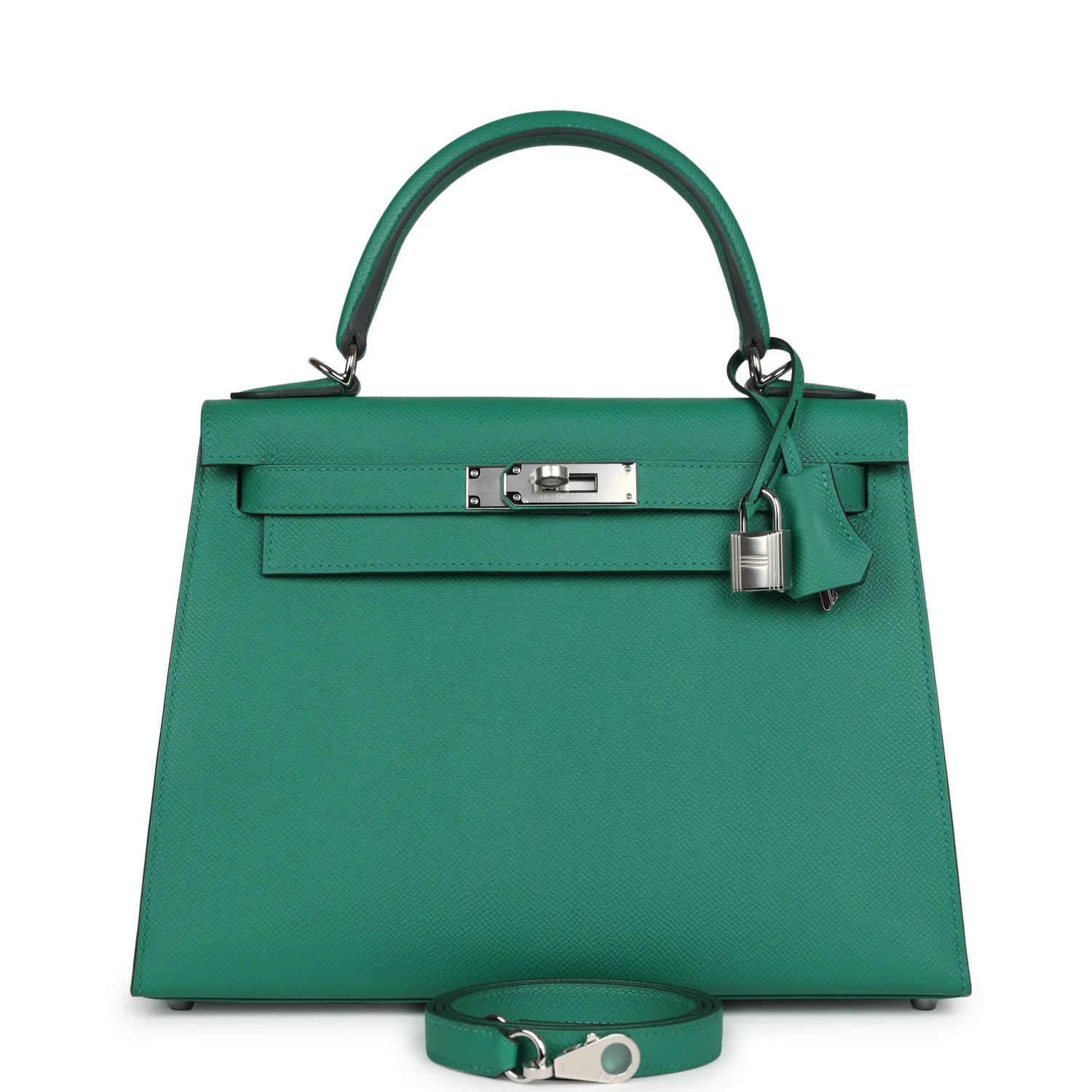 Replicate Hermes Kelly Sellier 28 Vert Vertigo Epsom Palladium Hardware(1:1 replica)