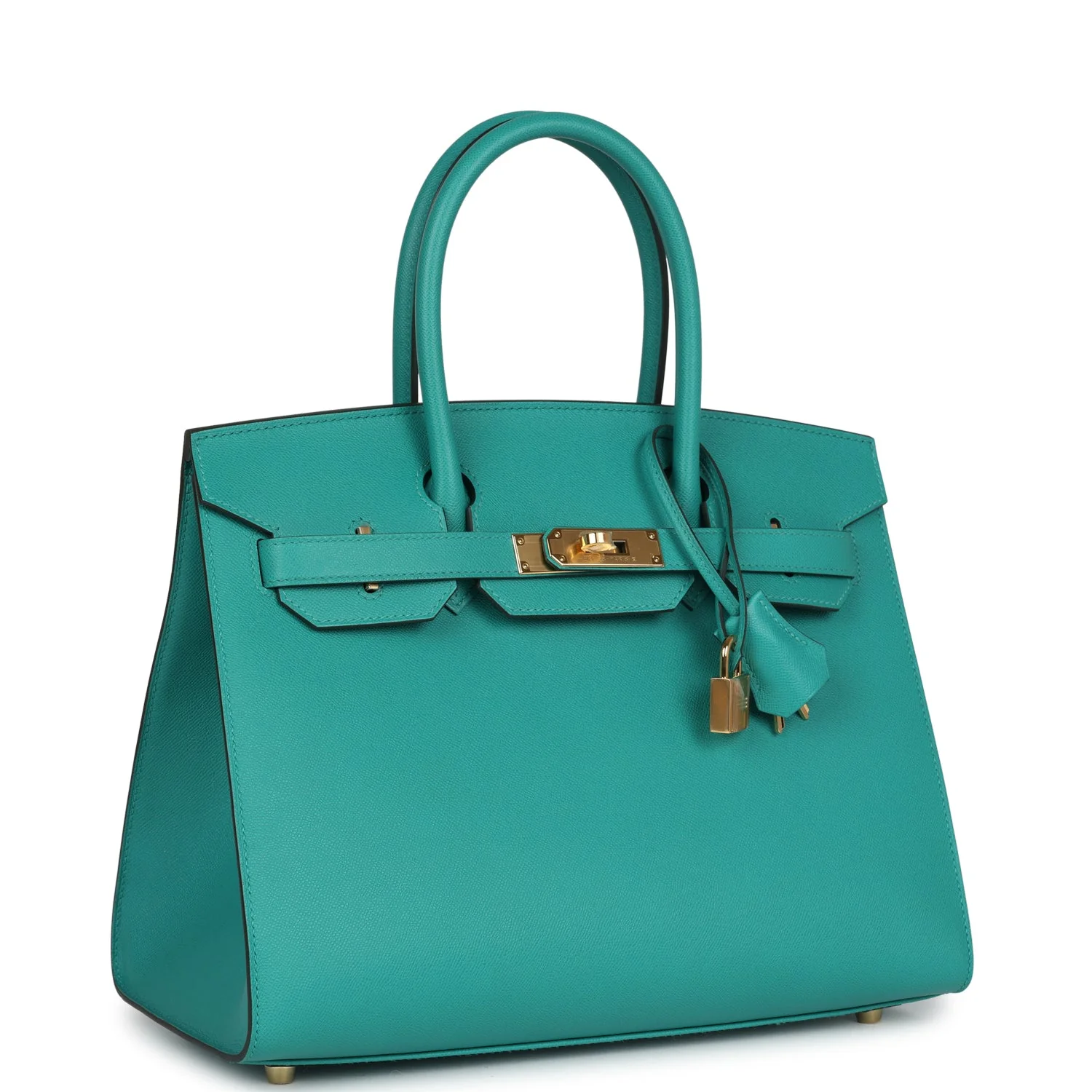 Replicate Hermes Birkin Sellier 30 Vert Verone Madame Gold Hardware(1:1 replica)