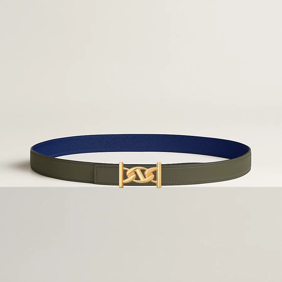 Replicate My H belt buckle   Reversible leather strap 24 mm(1:1 replica)